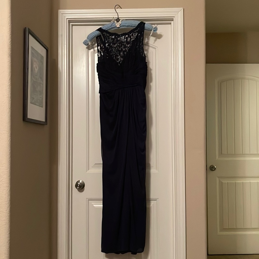 Blue Lace Bridesmaid Dress